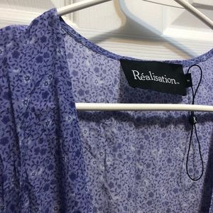 Purple floral wrap dress